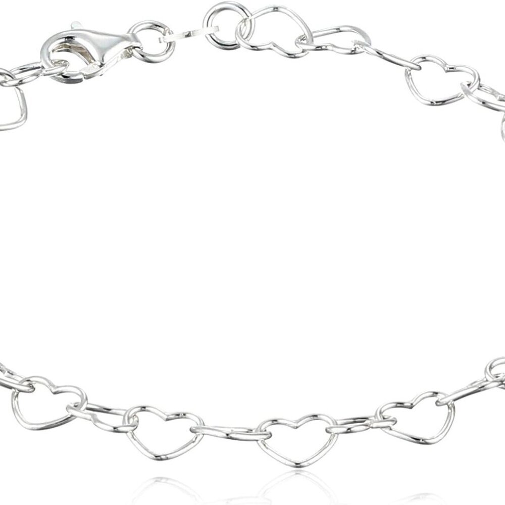 Sterling Silver 5.3mm Heart-Link Bracelet previously Amazon Collection